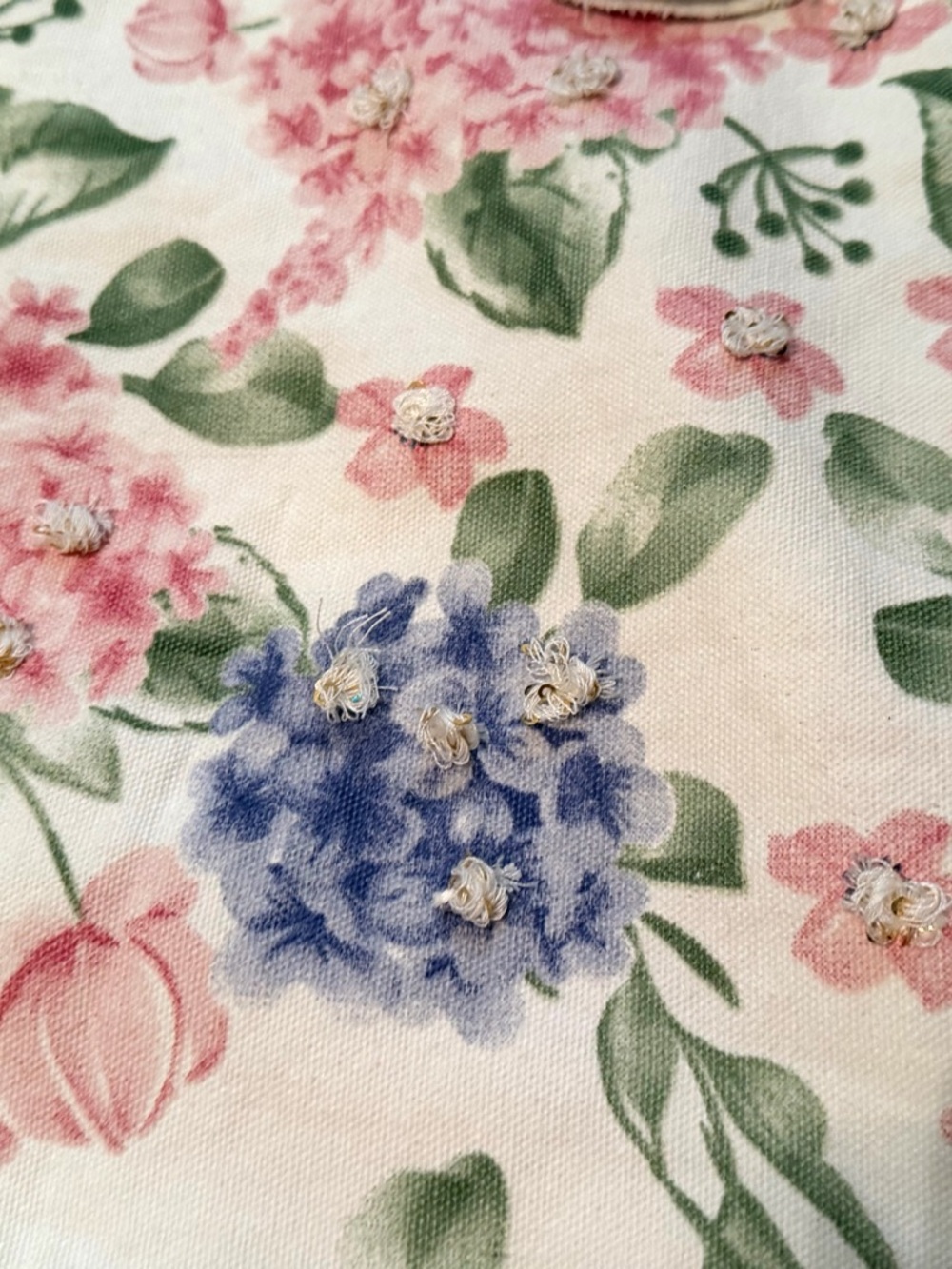 Everyday Floral Canvas Tote Bag in Pink and Cream - Picture 4 of 8